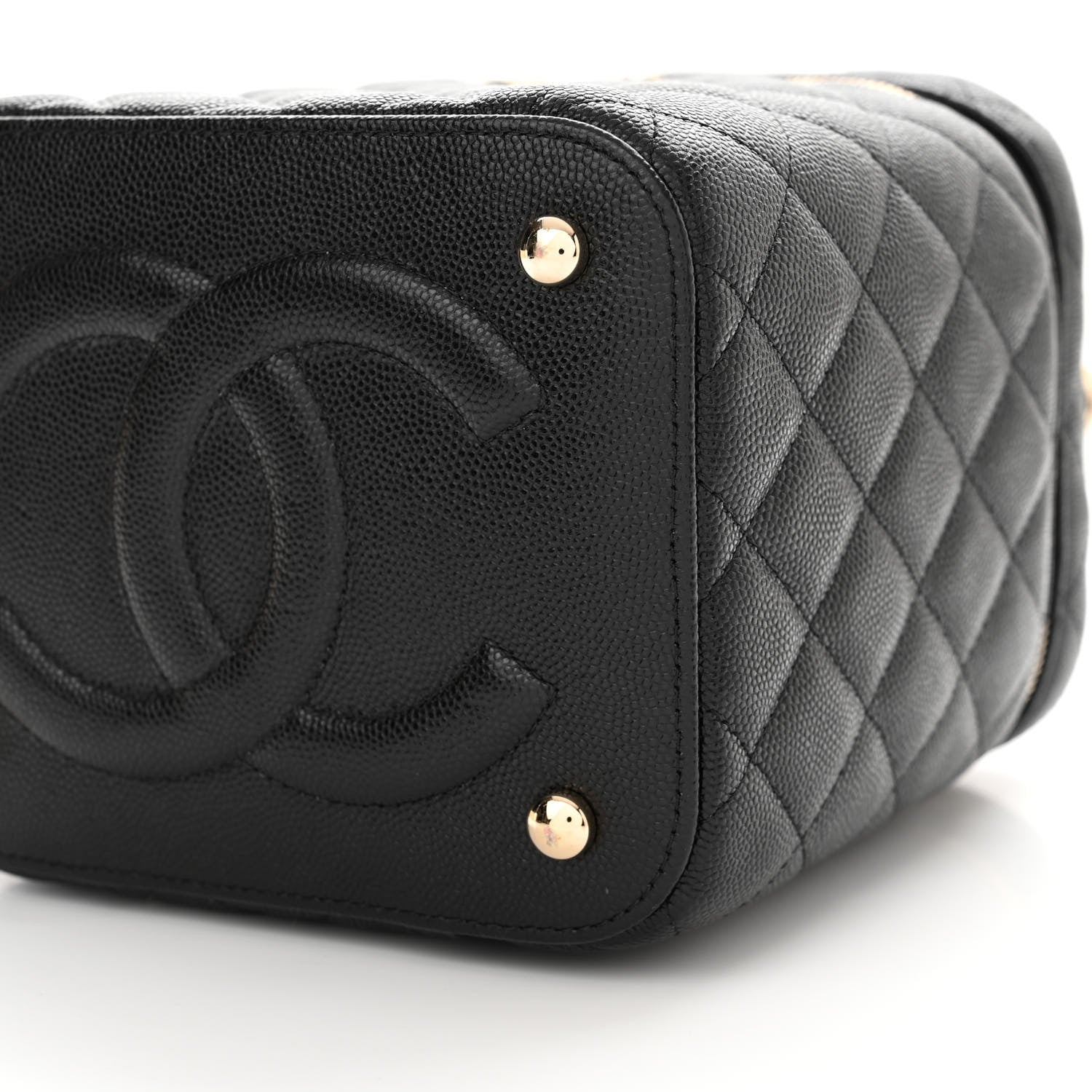 Chanel Caviar Quilted Small Top Handle Vanity Case With Chain Black 10 of 10