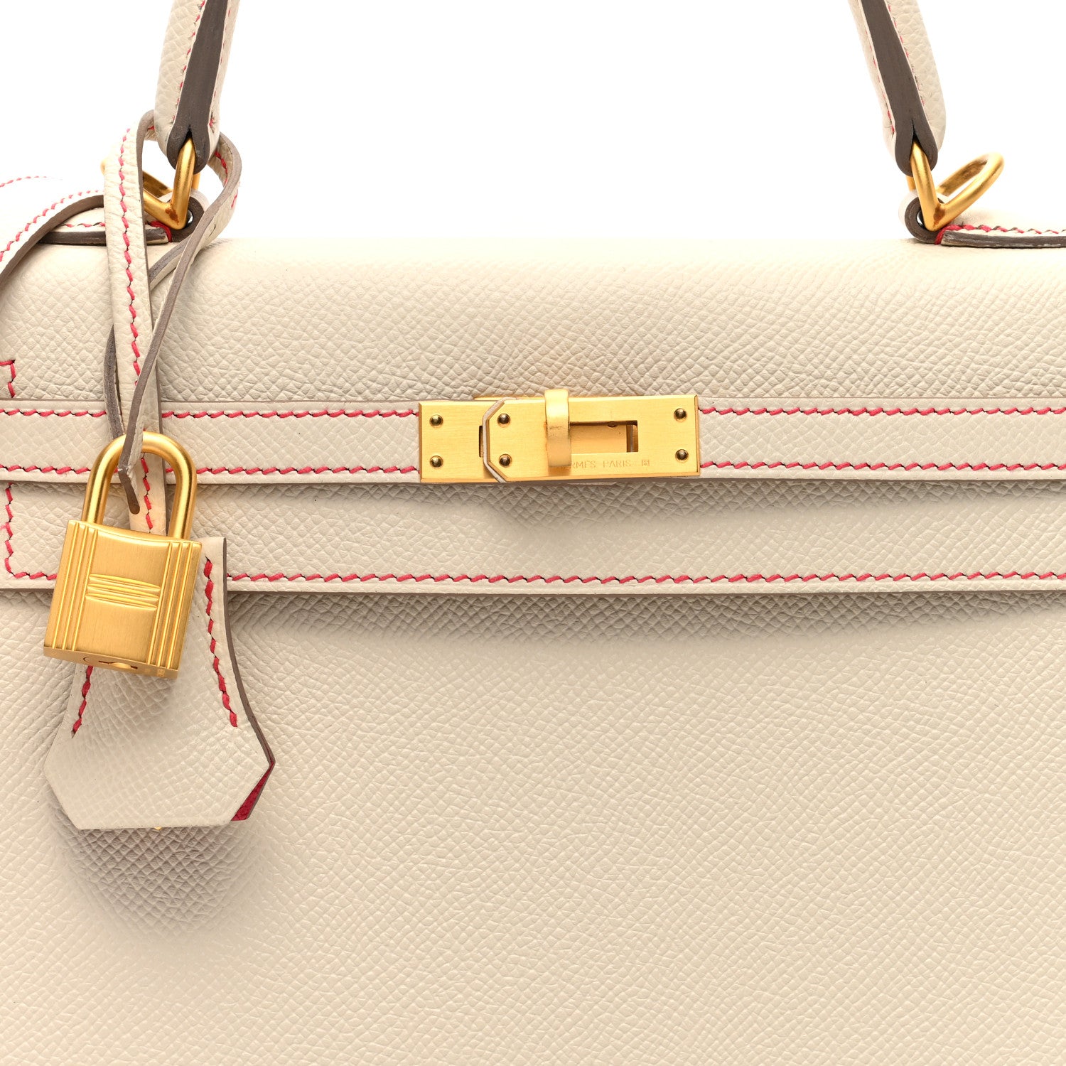 Hermes Epsom Horseshoe Kelly Sellier 25 Craie Rose Extreme 8 of 10