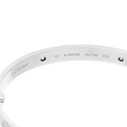 Cartier 18K White Gold 4 Diamond LOVE Bracelet 17 6 of 9
