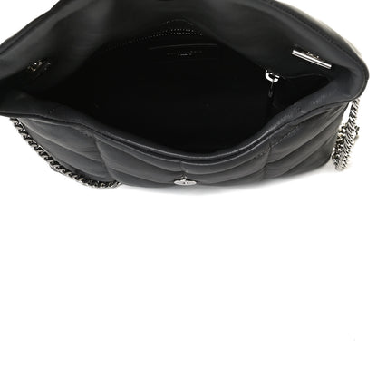 Saint Laurent Lambskin Quilted Toy Loulou Puffer Monogram Chain Satchel Storm 5 of 11