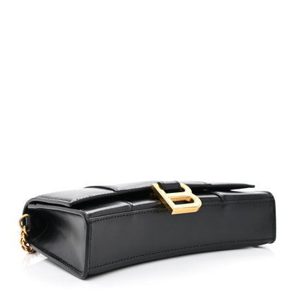 Balenciaga Shiny Box Calfskin Hourglass Chain Bag Black 4 of 10
