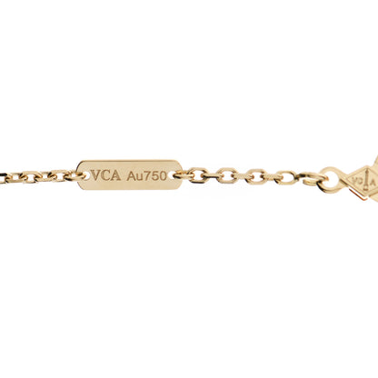 Van Cleef & Arpels 18K Yellow Gold Diamond Lapis Lazuli Mini Rose De Noel Pendant Necklace 5 of 6