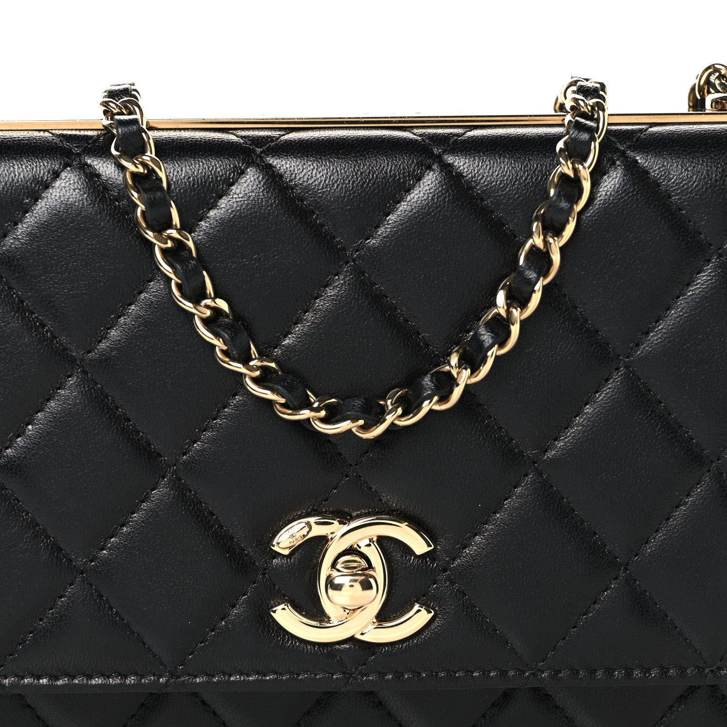 Chanel Lambskin Quilted Trendy CC Wallet On Chain WOC Black 9 of 11