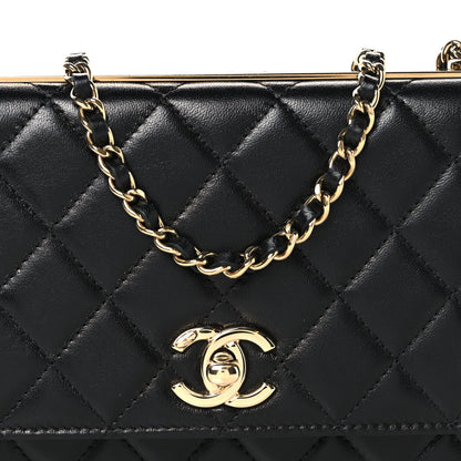 Chanel Lambskin Quilted Trendy CC Wallet On Chain WOC Black 9 of 11