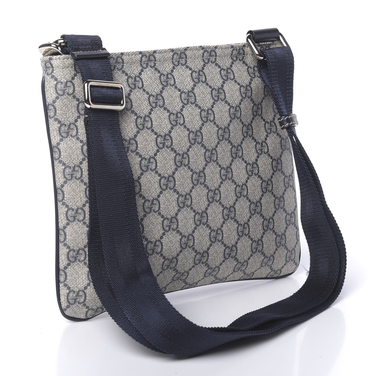 GG Supreme Monogram Small Flat Messenger Bag Navy