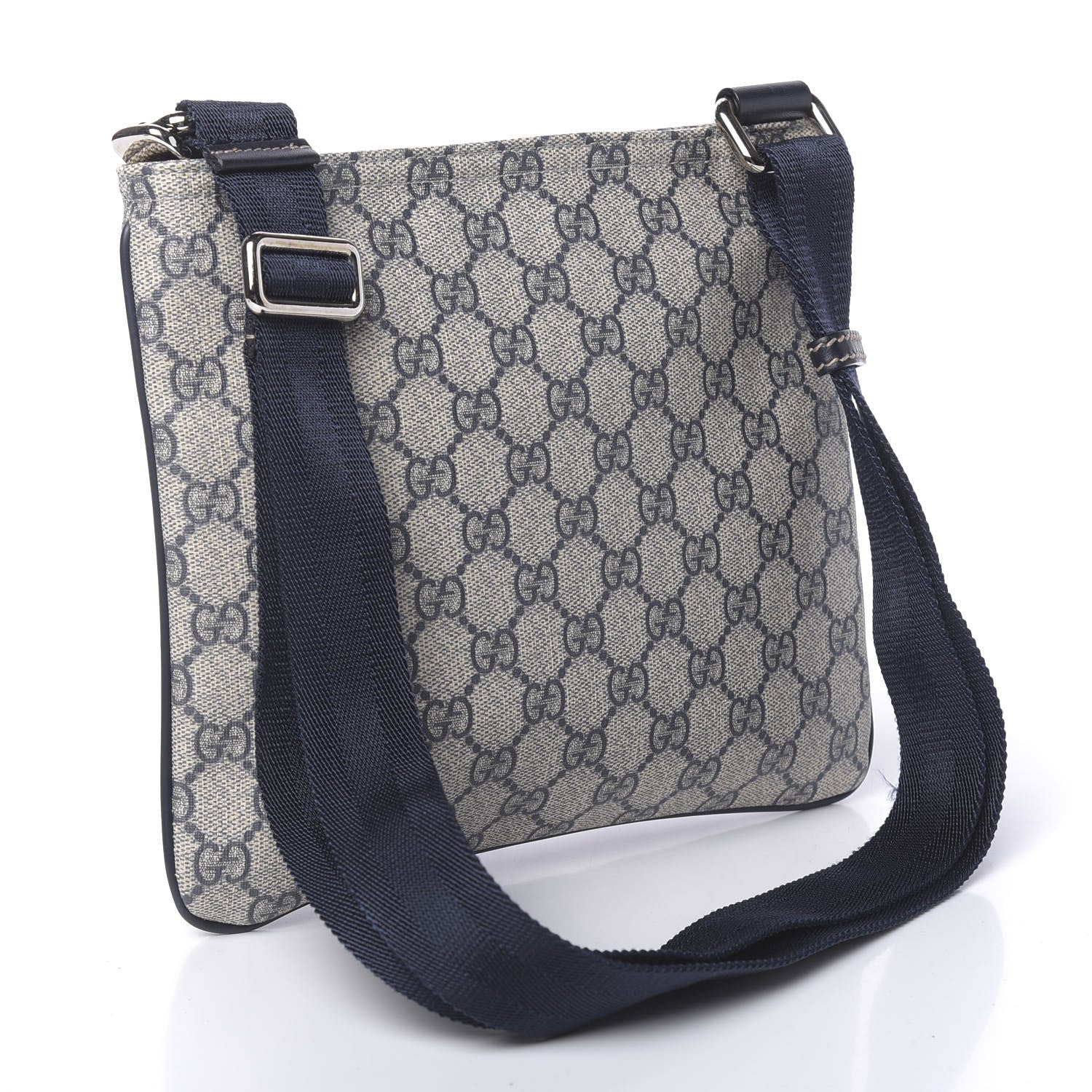 Gucci GG Supreme Monogram Small Flat Messenger Bag Navy 3 of 10
