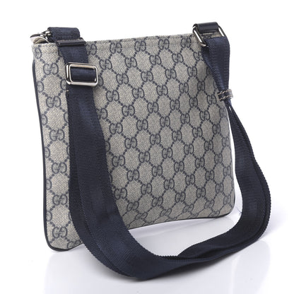 Gucci GG Supreme Monogram Small Flat Messenger Bag Navy 3 of 10