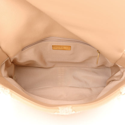 Chanel Calfskin Crochet Large Chanel 19 Flap Beige 5 of 13