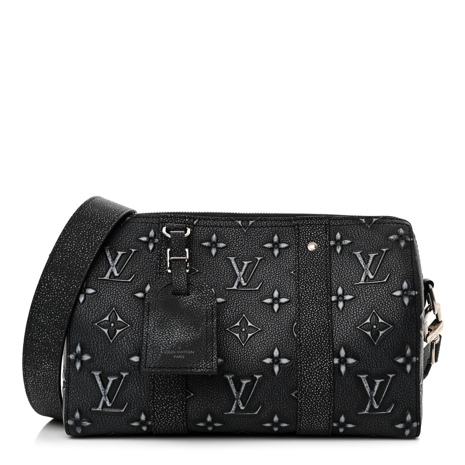 Louis Vuitton Calfskin Debossed Monogram Versailles City Keepall Charcoal 1 of 11