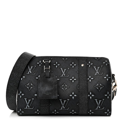 Louis Vuitton Calfskin Debossed Monogram Versailles City Keepall Charcoal 1 of 11