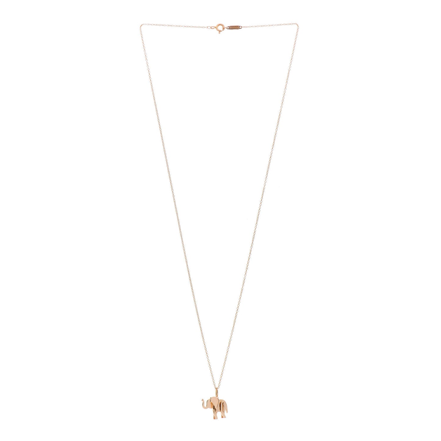18K Rose Gold Mini Save The Wild Elephant Pendant Necklace
