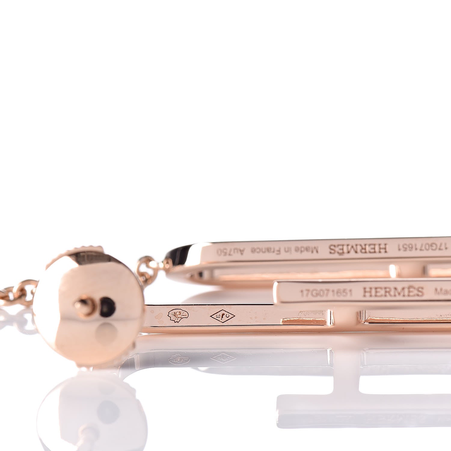 Hermes 18K Rose Gold Ever Chaine D'Ancre Earrings 5 of 6