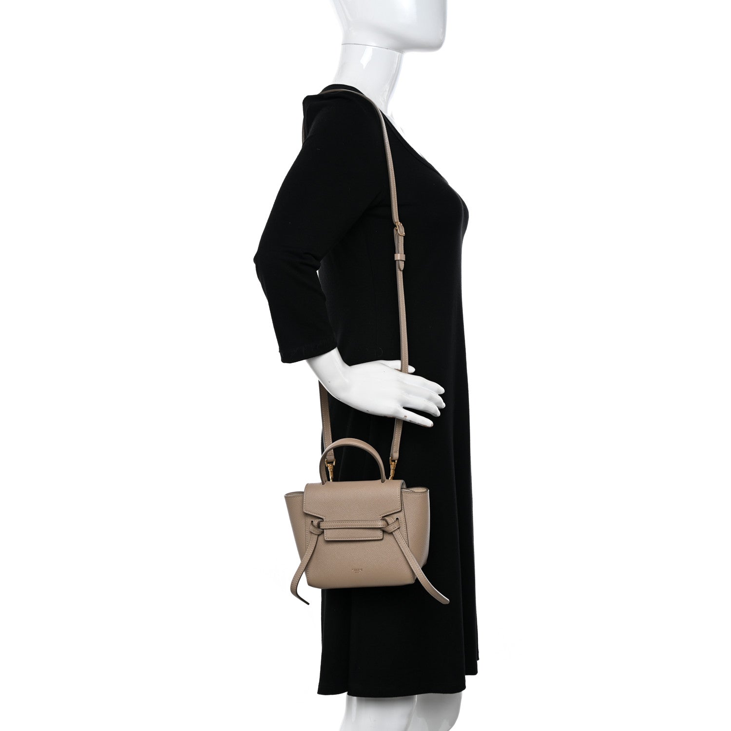 Celine Grained Calfskin Pico Belt Bag Light Taupe 2 of 11