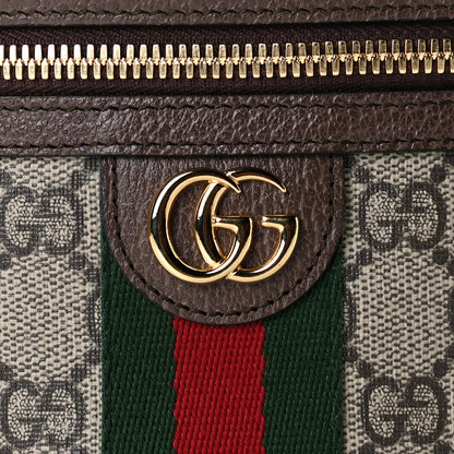 Gucci GG Supreme Monogram Textured Calfskin Web Ophidia Vanity Cosmetic Case Beige Ebony New Acero 9 of 10