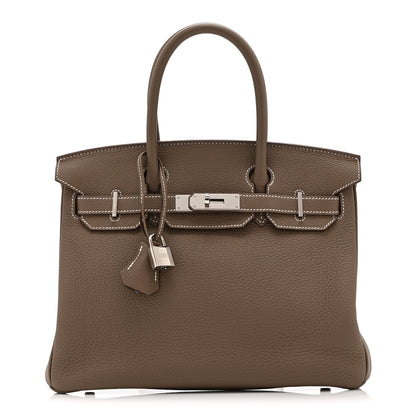 Hermes Taurillon Clemence Birkin 30 Etoupe 1 of 11