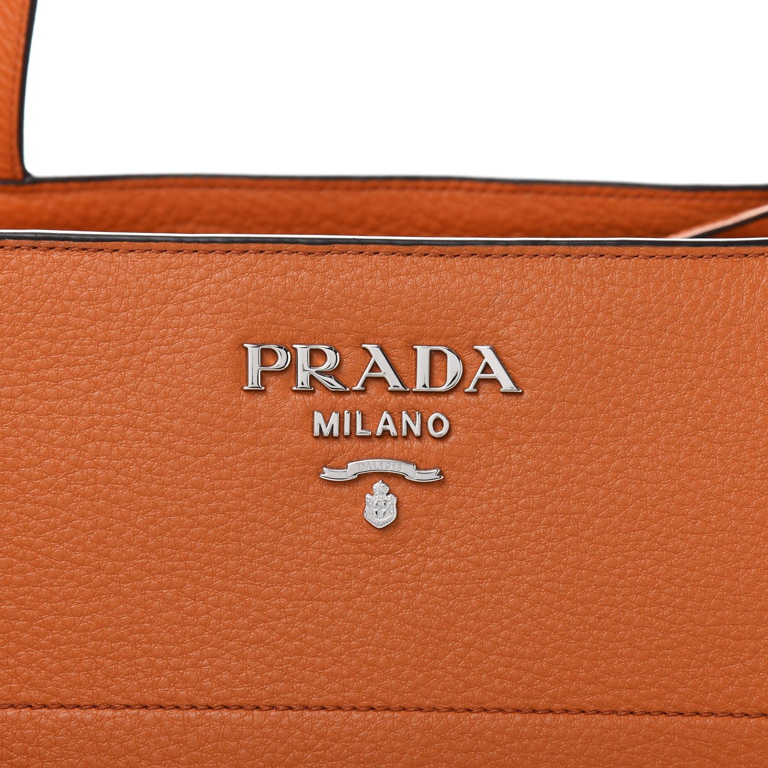 Prada Vitello Phenix Small Zip Shopping Tote Papaya 11 of 11