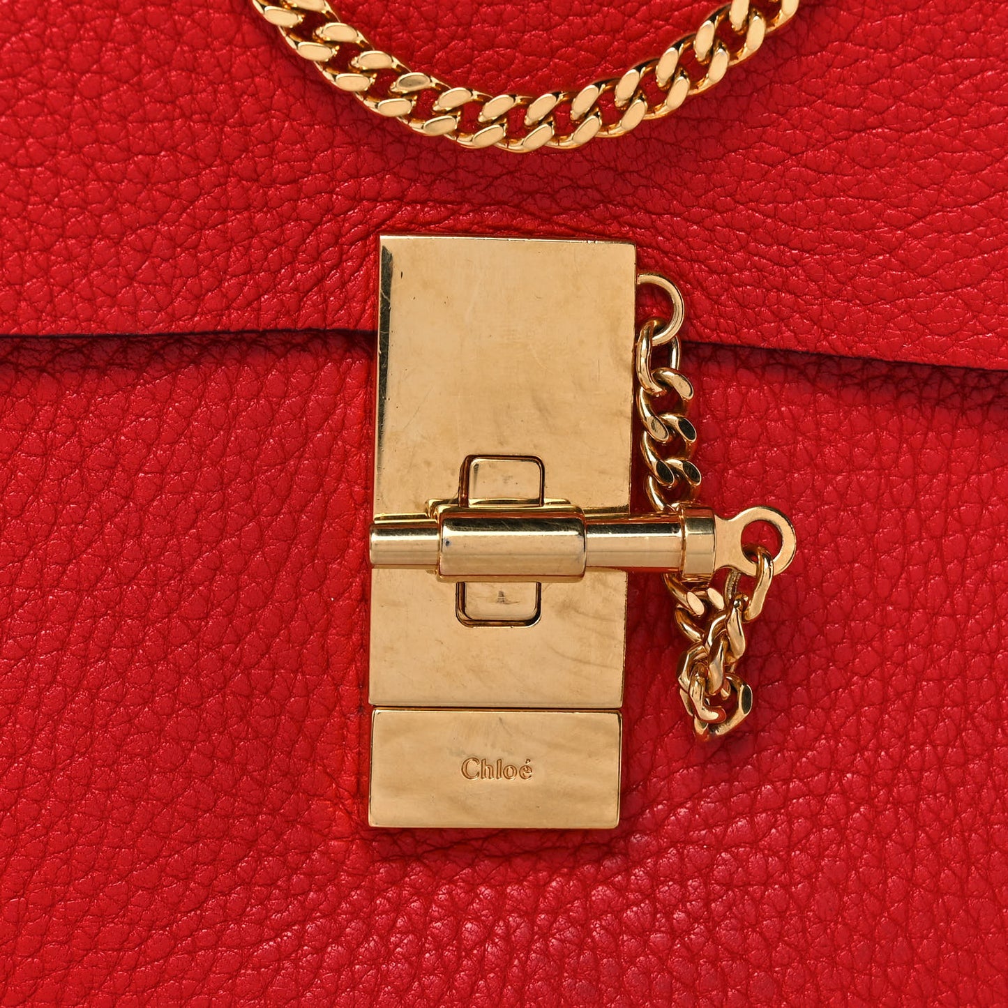 Grained Lambskin Mini Drew Shoulder Bag Plaid Red