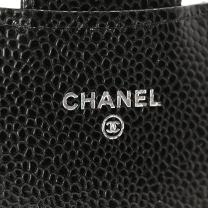 Chanel Caviar Quilted Flap Card Holder Wallet Black Black 7 of 10
