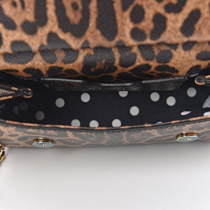 Dolce & Gabbana Dauphine Studded Leopard Print Mini Miss Sicily Satchel Naturale 5 of 9