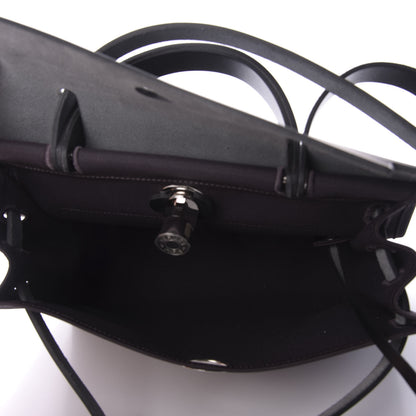 Hermes Military Toile Vache Hunter Herbag Zip PM 31 Prune Black 6 of 11