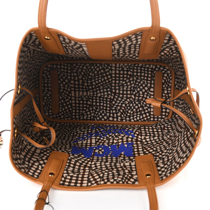 MCM Visetos Medium Liz Reversible Shopper Tote Cognac 9 of 16