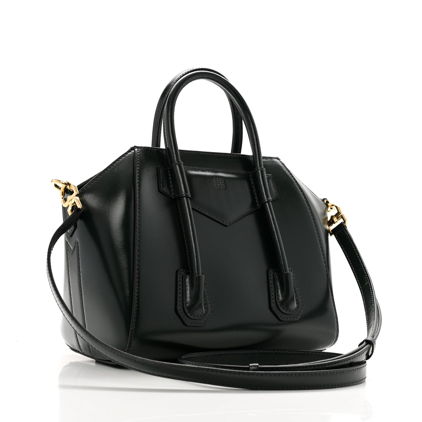 Box Calfskin Mini Lock Antigona Shoulder Bag Green Forest