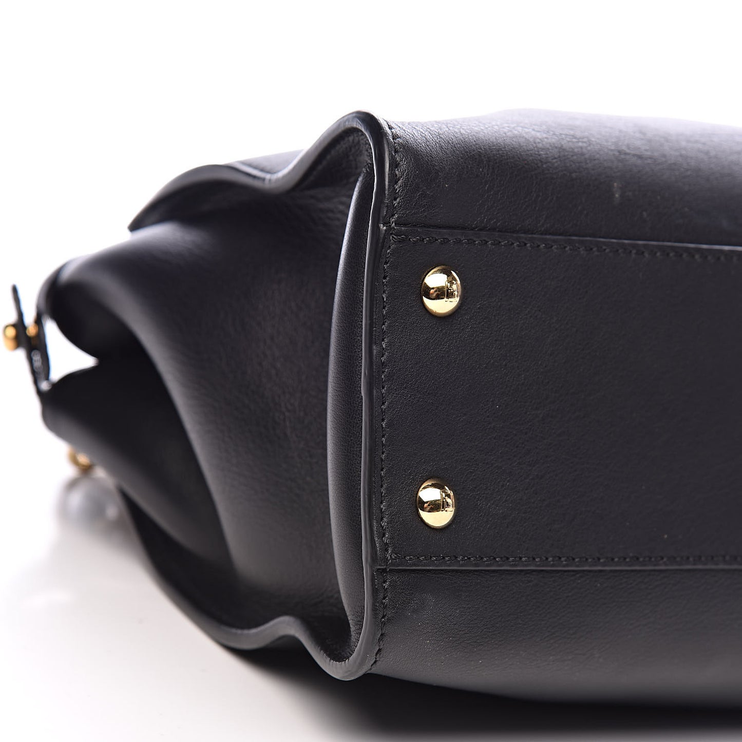 Vitello Seta Shiny Nappa Medium Peekaboo Iconic Satchel Black