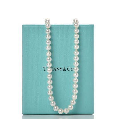 Tiffany Sterling Silver Ziegfeld 6mm Pearl necklace 7 of 7