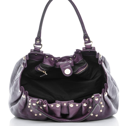 Gucci Calfskin Studded Pelham Tote Purple 5 of 6
