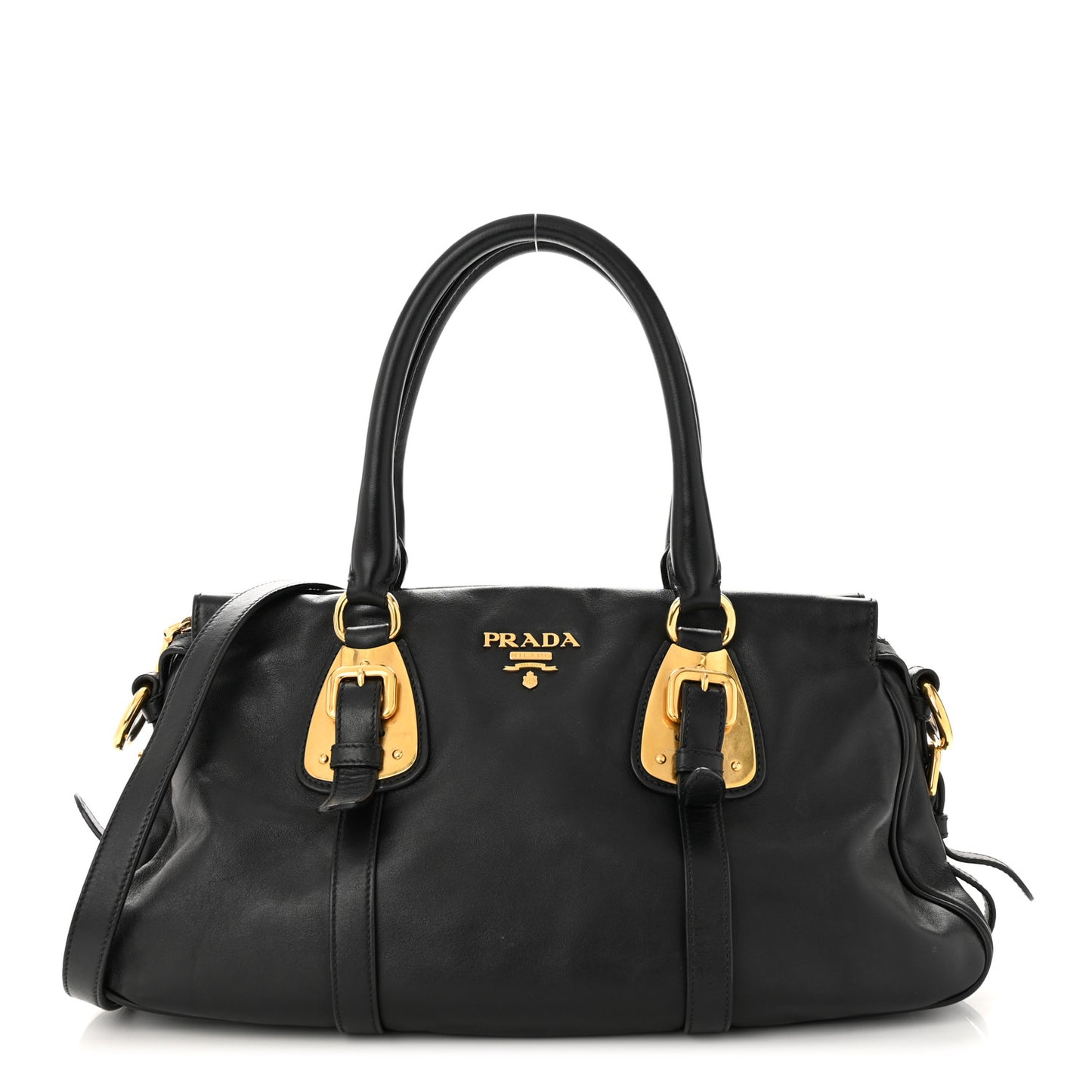 Soft Calf Shopping Satchel Black