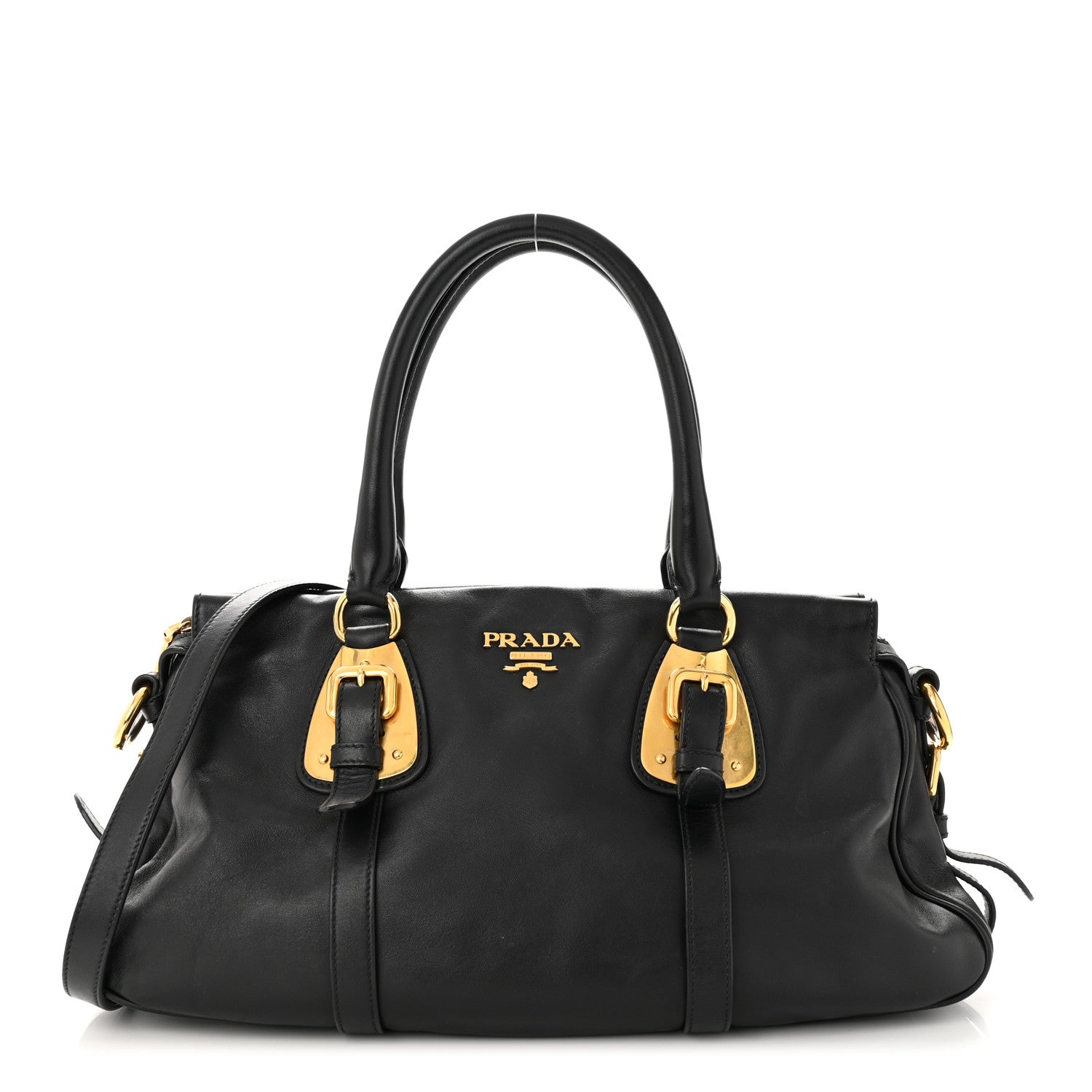 Prada Soft Calf Shopping Satchel Black 1 of 11