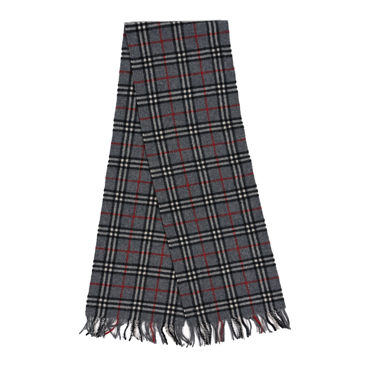Cashmere Check Scarf Grey