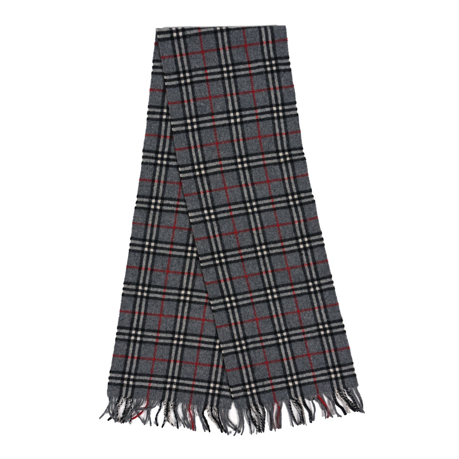 Burberry Cashmere Check Scarf Grey 2 of 3