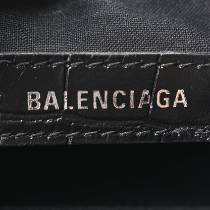Balenciaga Extra Supple Calfskin Crystal Crocodile Embossed Le Cagole Shoulder Bag XS Black 7 of 11