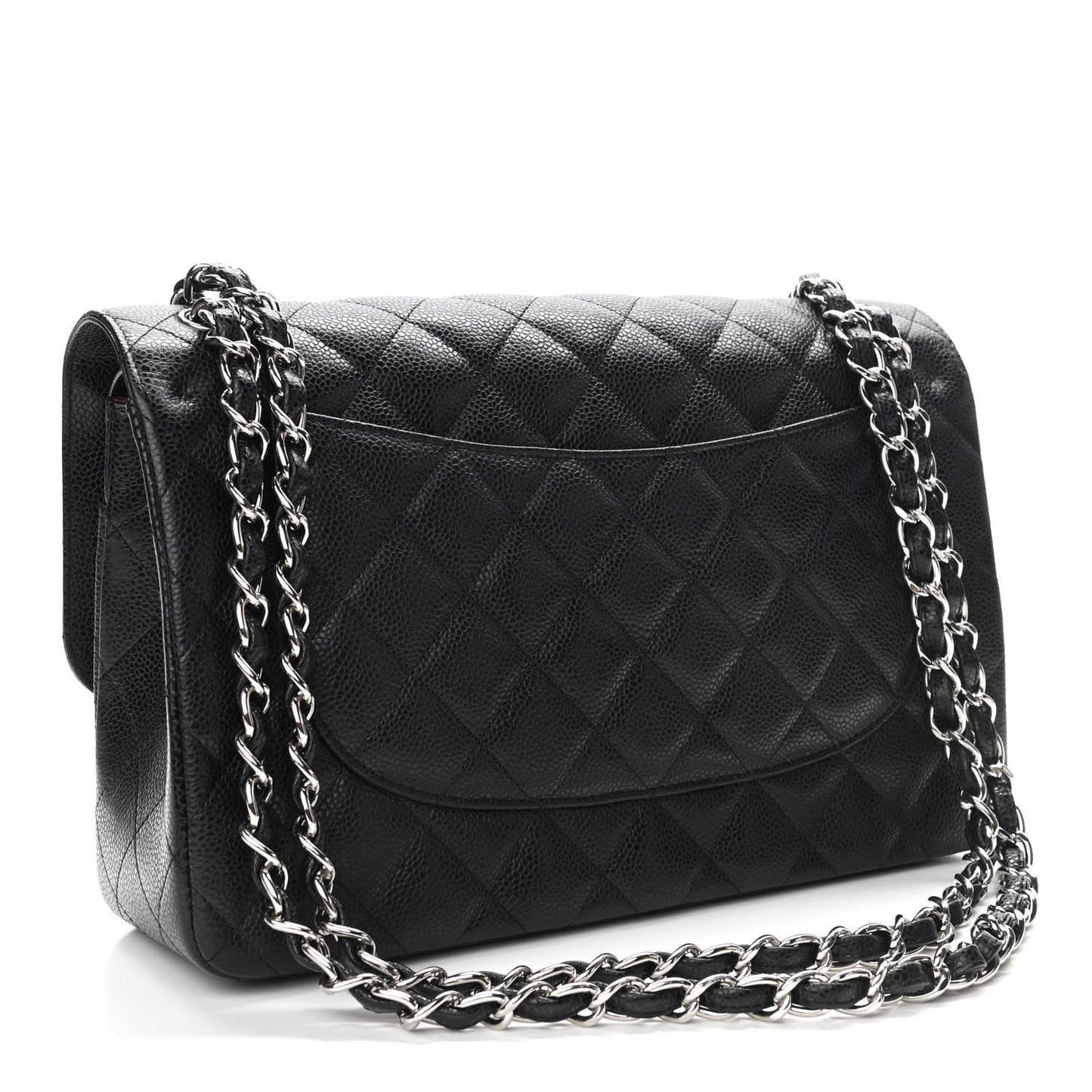 Caviar Quilted Jumbo Double Flap Black