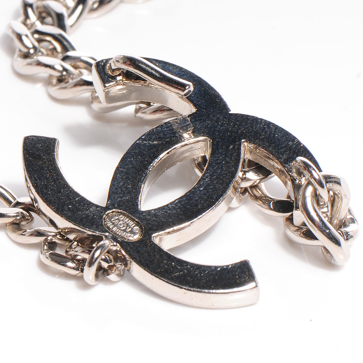 Enamel CC Ceinture Fantai Adjustable Belt Silver Black