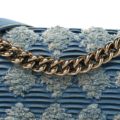Chanel Denim Pleated Medium Boy Flap Light Blue 7 of 10