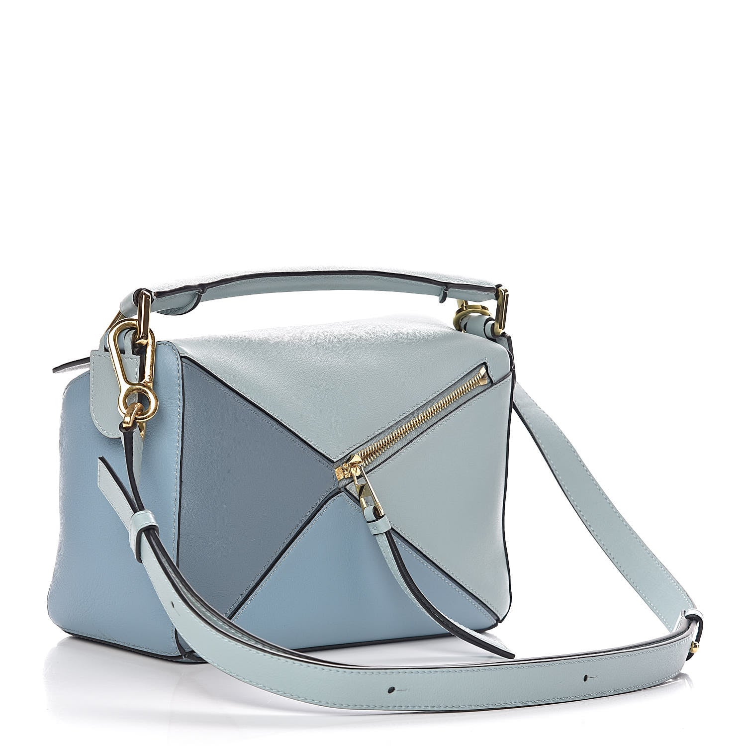 Loewe Calfskin Small Puzzle Bag Aqua Light Blue Stone Blue 3 of 11