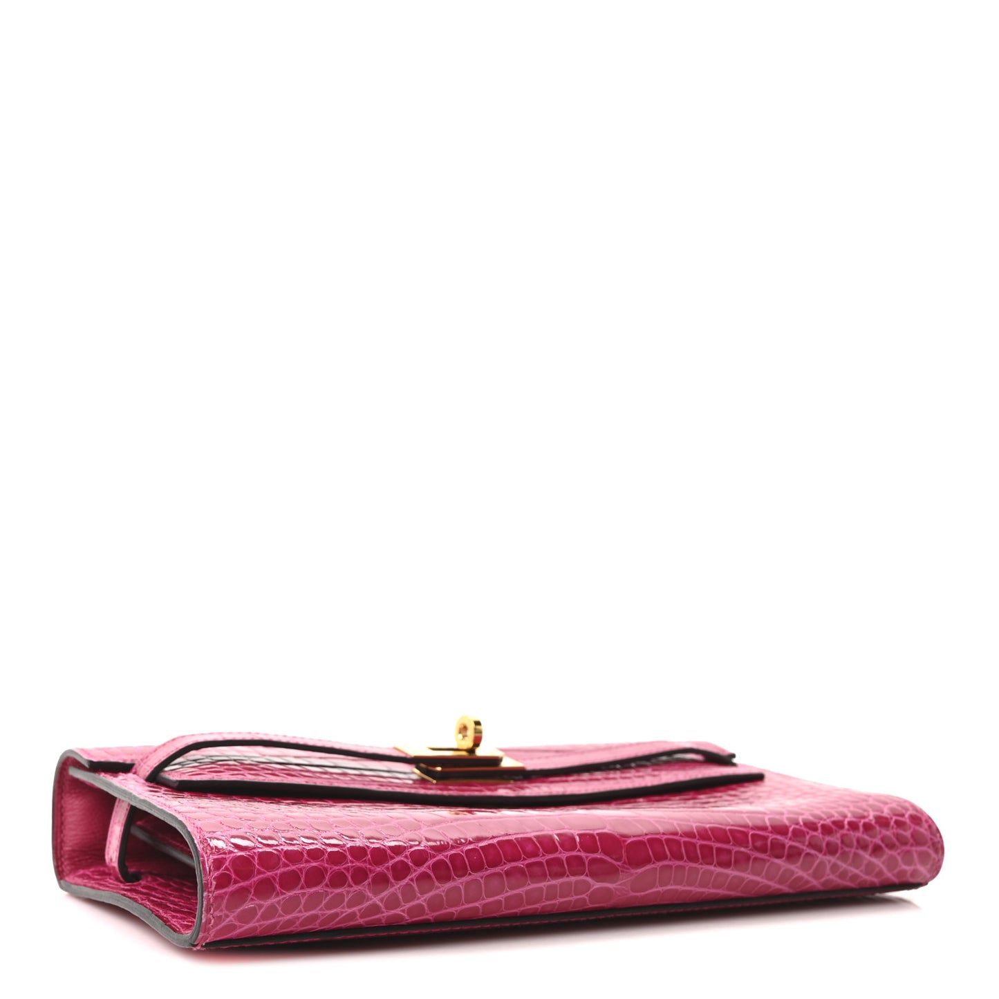 Shiny Alligator Kelly Wallet To Go Rose Scheherazade