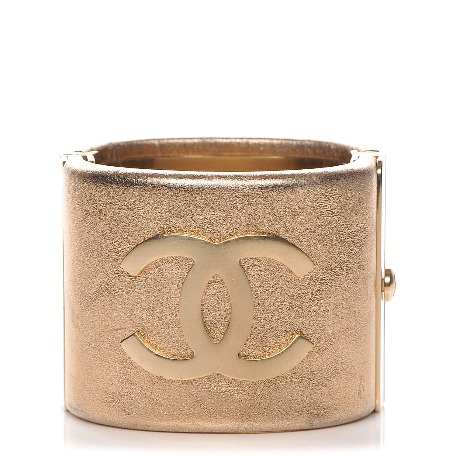 Chanel Metallic Lambskin CC Cuff Gold 1 of 5