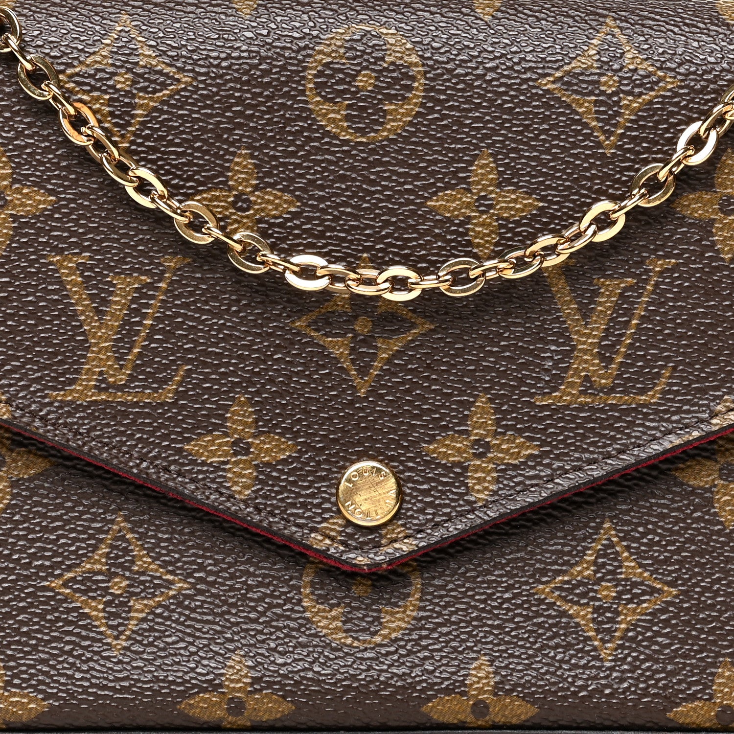 Louis Vuitton Monogram Pochette Felicie Chain Wallet Fuchsia 8 of 10
