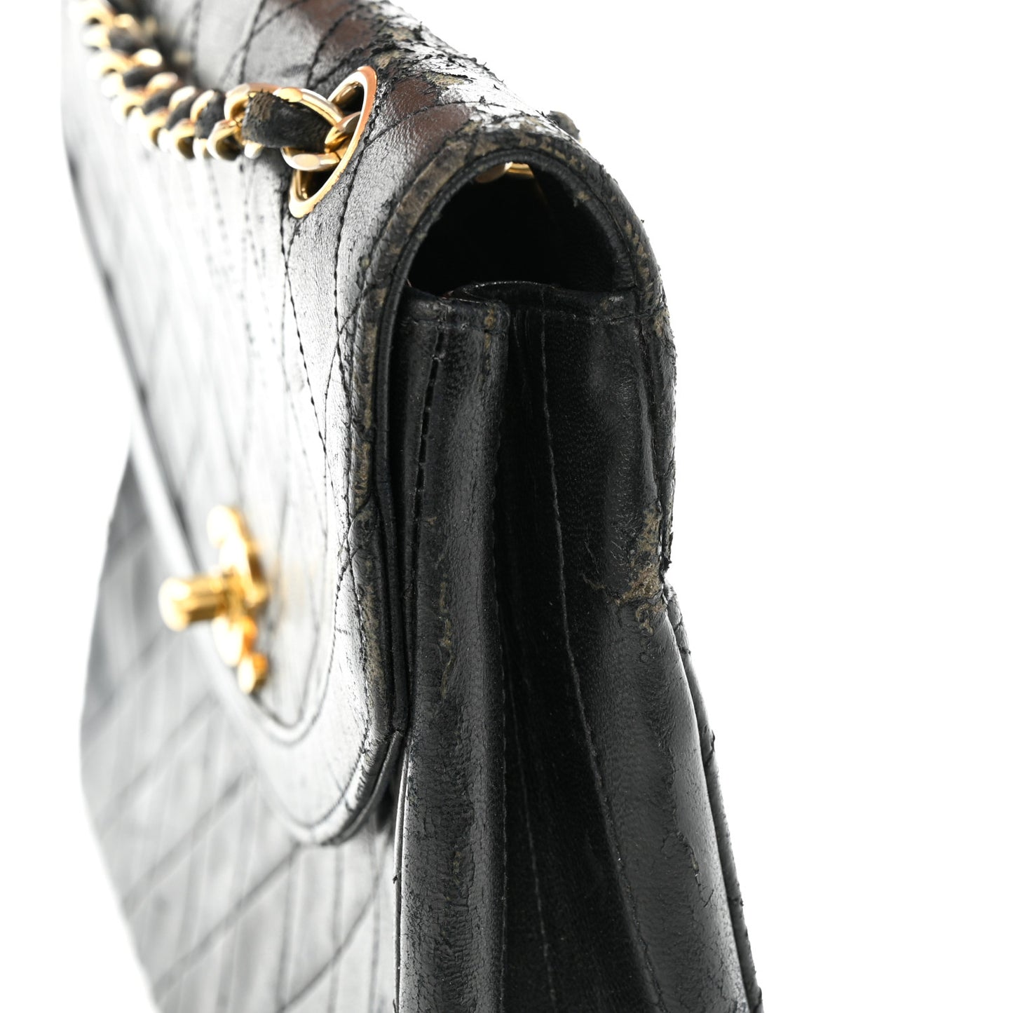 Lambskin Quilted Medium Single Flap Black