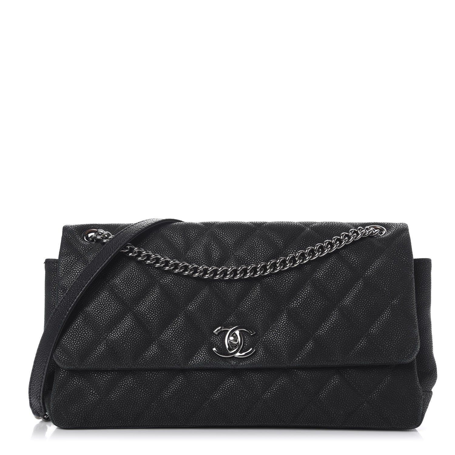 Chanel Iridescent Caviar Quilted Medium Lady Pearly Flap Black 1 of 16