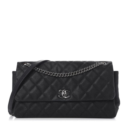 Chanel Iridescent Caviar Quilted Medium Lady Pearly Flap Black 1 of 16