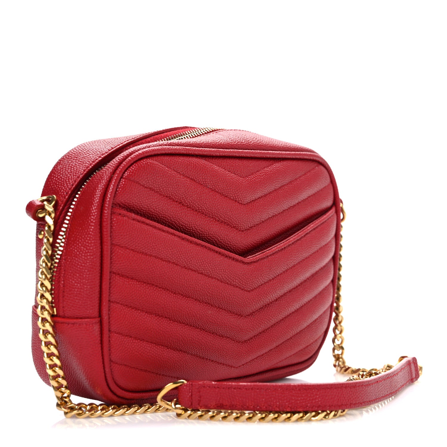 Saint Laurent Grain De Poudre Matelasse Monogram Mini Lou Camera Bag Opyum Red 3 of 12
