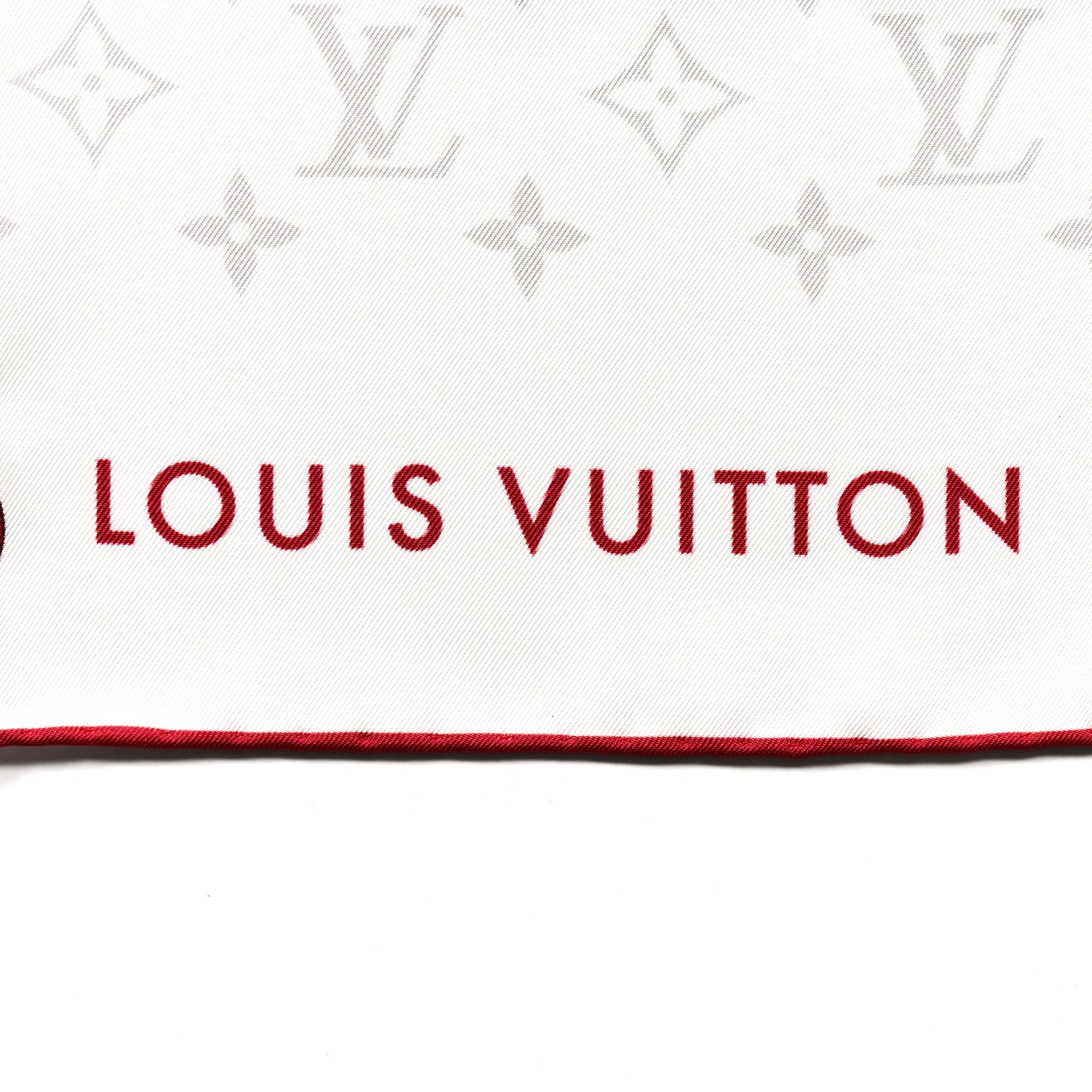 Louis Vuitton LV X TM Silk Monogram Cerises Square Scarf 90 White 2 of 3