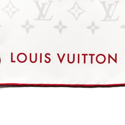 Louis Vuitton LV X TM Silk Monogram Cerises Square Scarf 90 White 2 of 3