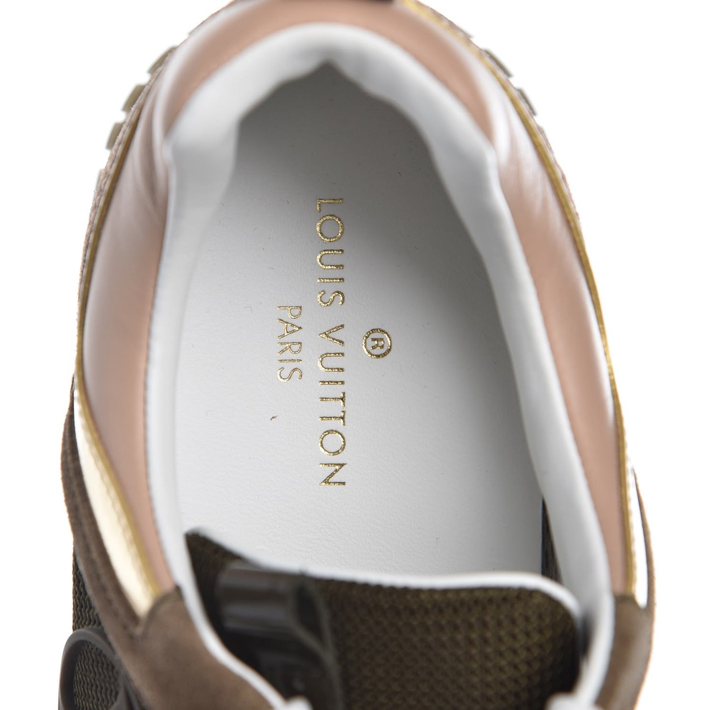 Suede Calfskin Run Away Sneakers 36 Kaki