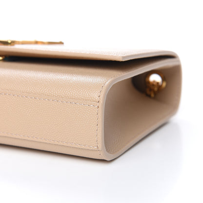 Saint Laurent Grain De Poudre Small Monogram Kate Satchel Nude Powder 9 of 9