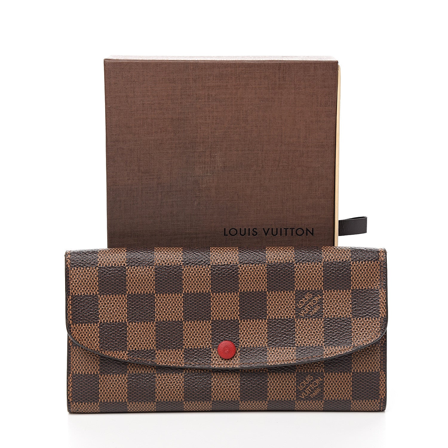 Louis Vuitton Damier Ebene Emilie Wallet Red 6 of 6